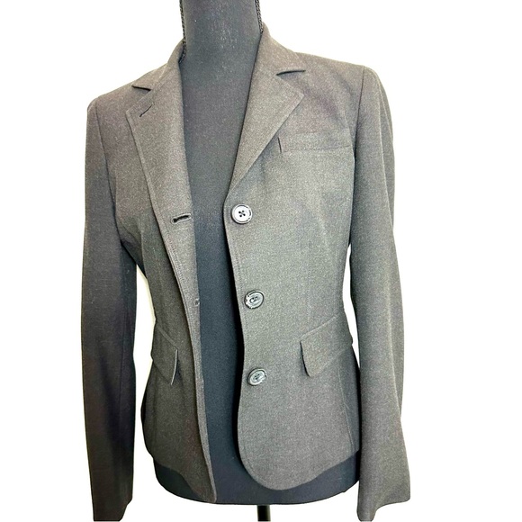 DKNY City | Gray Green Lined Three Button Long Sleeve Career Suit Coat Jacket 2P - Picture 4 of 14